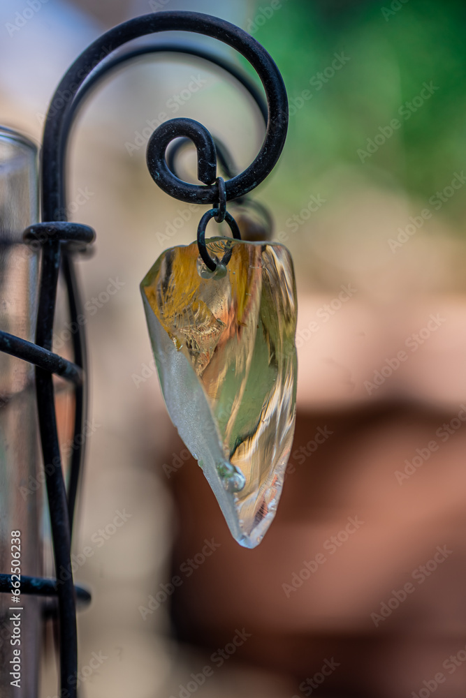 Macro Photo Cut Glass Crystal Rock Hanging