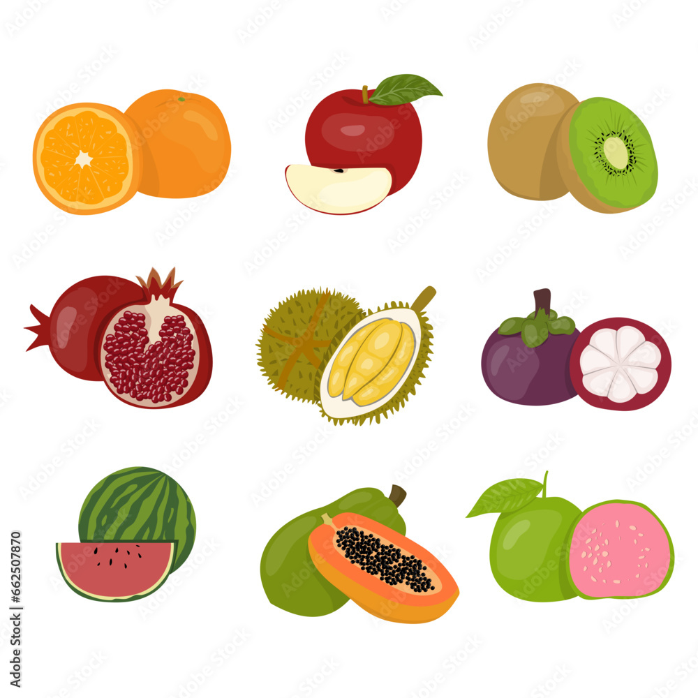 set of fruits Illustration set of fruits Illustration