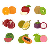 set of fruits Illustration 