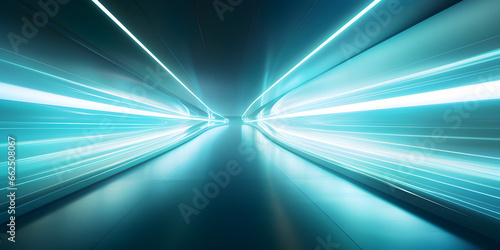 Neon Velocity: Futuristic Tunnel with Glowing Curves sense of high-speed movement, embodying a futuristic transportation background