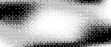 Pixelated bitmap gradient texture. Black and white wavy dither pattern background. Abstract radial glitchy pattern. 8 bit video game screen wallpaper. Wide pixel art retro illustration. Vector