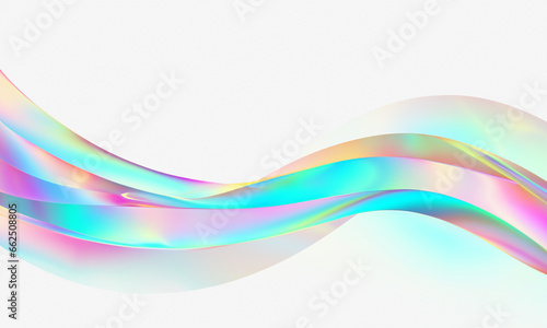 虹色の波型グラフィック素材
