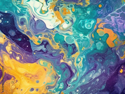Abstract Colorful Liquid Marble Texture  Generative AI