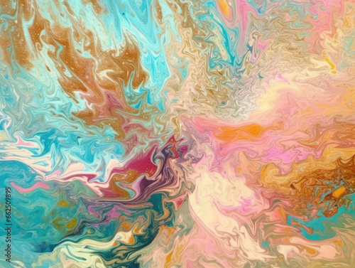 Abstract Colorful Liquid Marble Texture  Generative AI