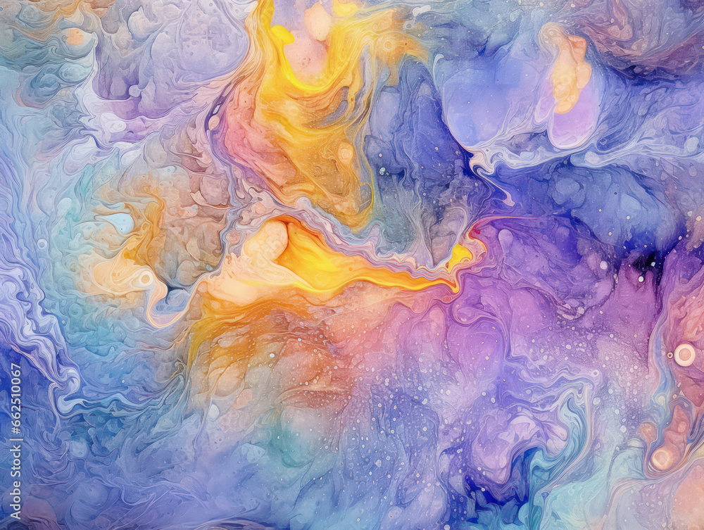 Abstract Colorful Liquid Marble Texture, Generative AI