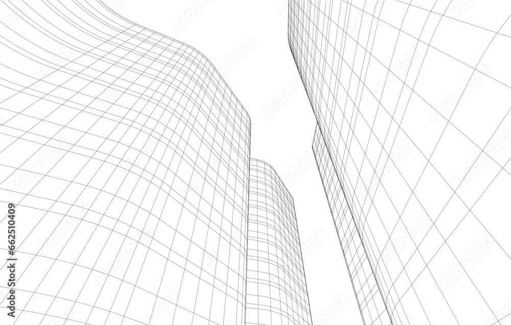 Fototapeta premium abstract architecture vector 3d drawing