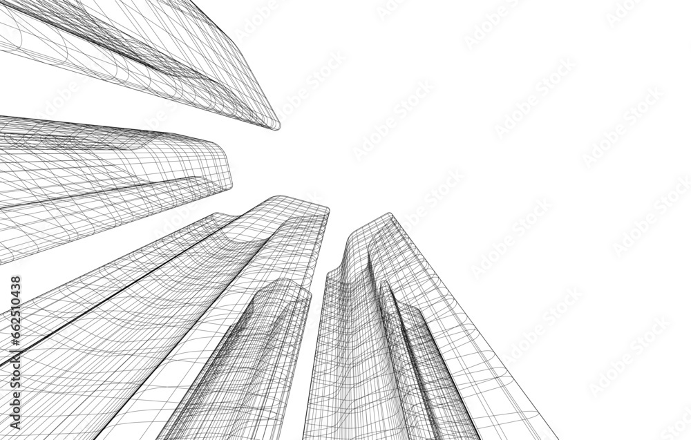 Fototapeta premium abstract architecture vector 3d drawing
