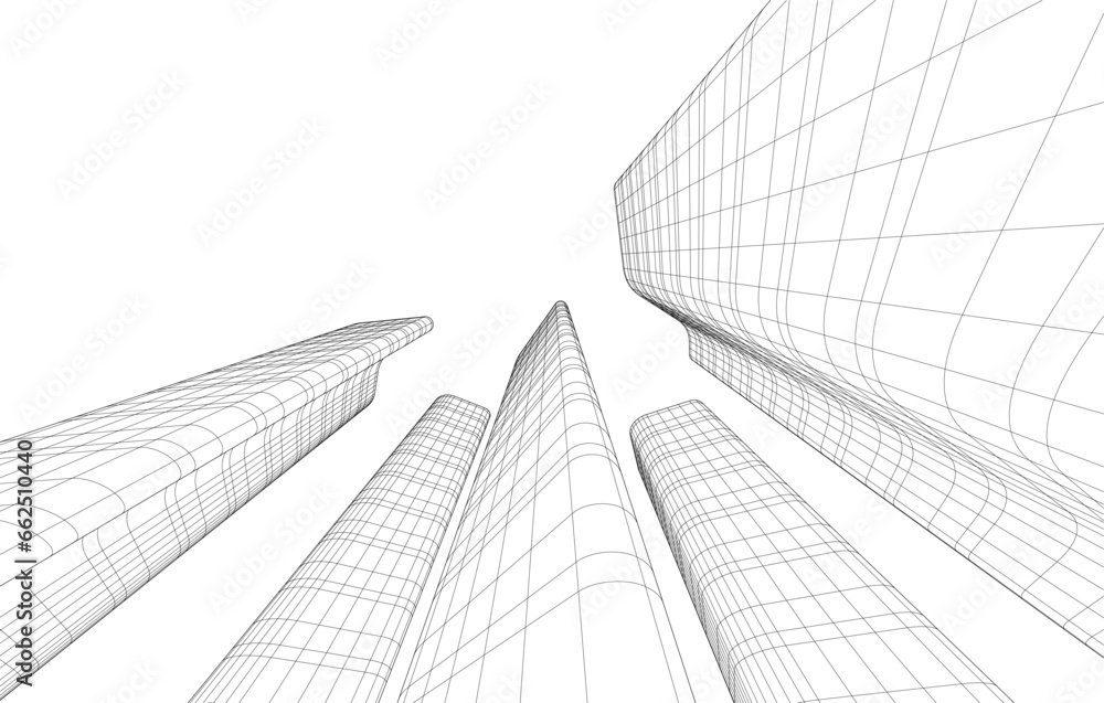 abstract architecture vector 3d drawing abstract architecture vector 3d drawing