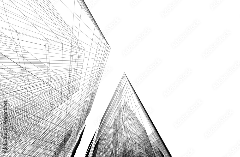 Fototapeta premium abstract architecture vector 3d drawing