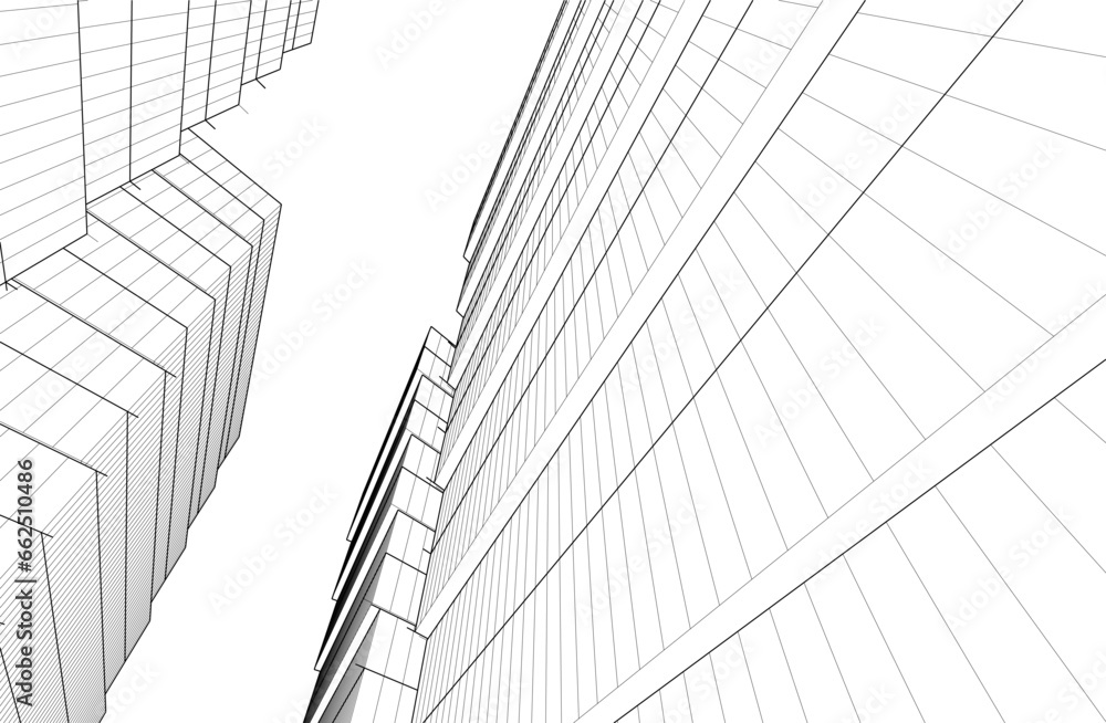abstract architecture vector 3d drawing abstract architecture vector 3d drawing
