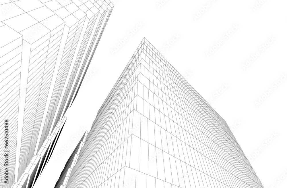 Fototapeta premium abstract architecture vector 3d drawing