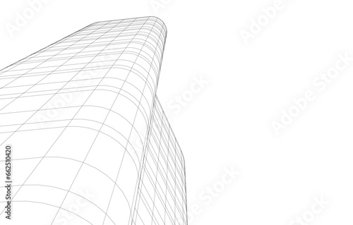 abstract architecture vector 3d drawing