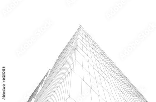 abstract architecture vector 3d drawing