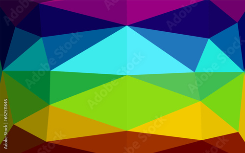 Dark Multicolor  Rainbow vector abstract mosaic backdrop.