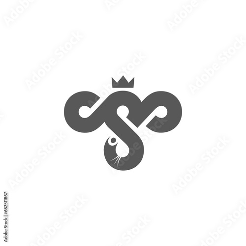 The logo is a T and S monogram. TSS or SST. Elegant and gold. photo
