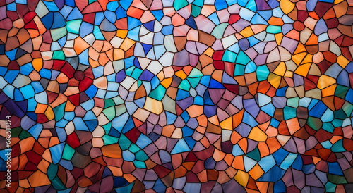 Bright and Colorful Mosaic Tiles  Cross Processing with Arabesque Influence and Colorful Geometry Pattern