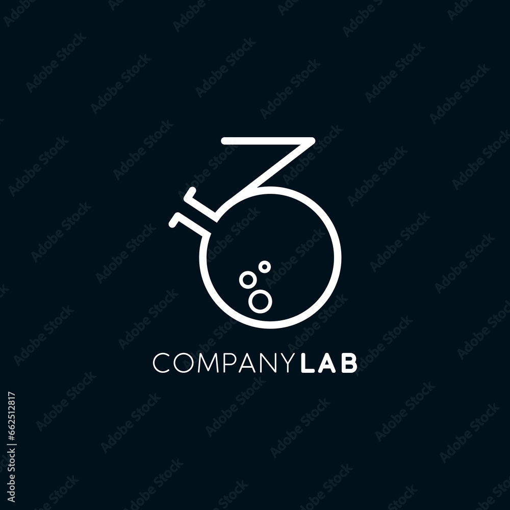 The logo is a monogram of the number 3 and the laboratory symbol. The logo is a monogram of the number 3 and the laboratory symbol.