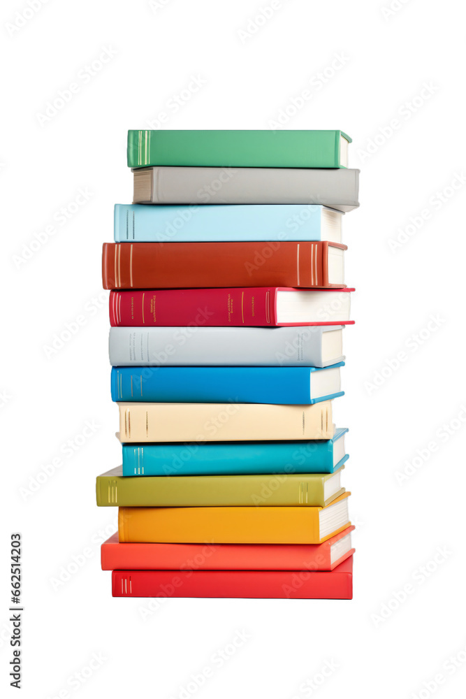 Stack of books stacked together on a transparent white background Stack of books stacked together on a transparent white background