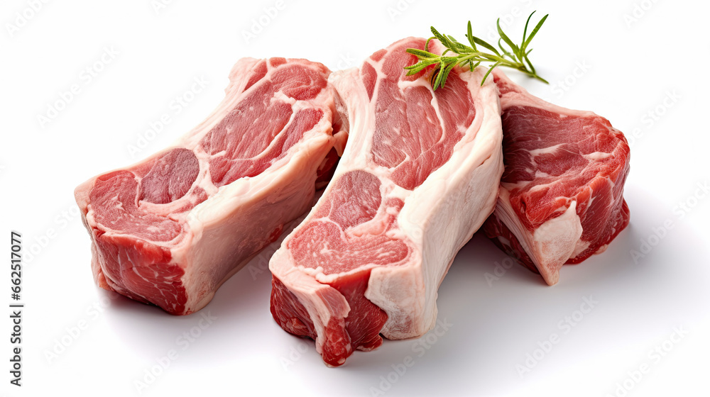 Raw lamb chops isolated on white background. Raw lamb chops isolated on white background.