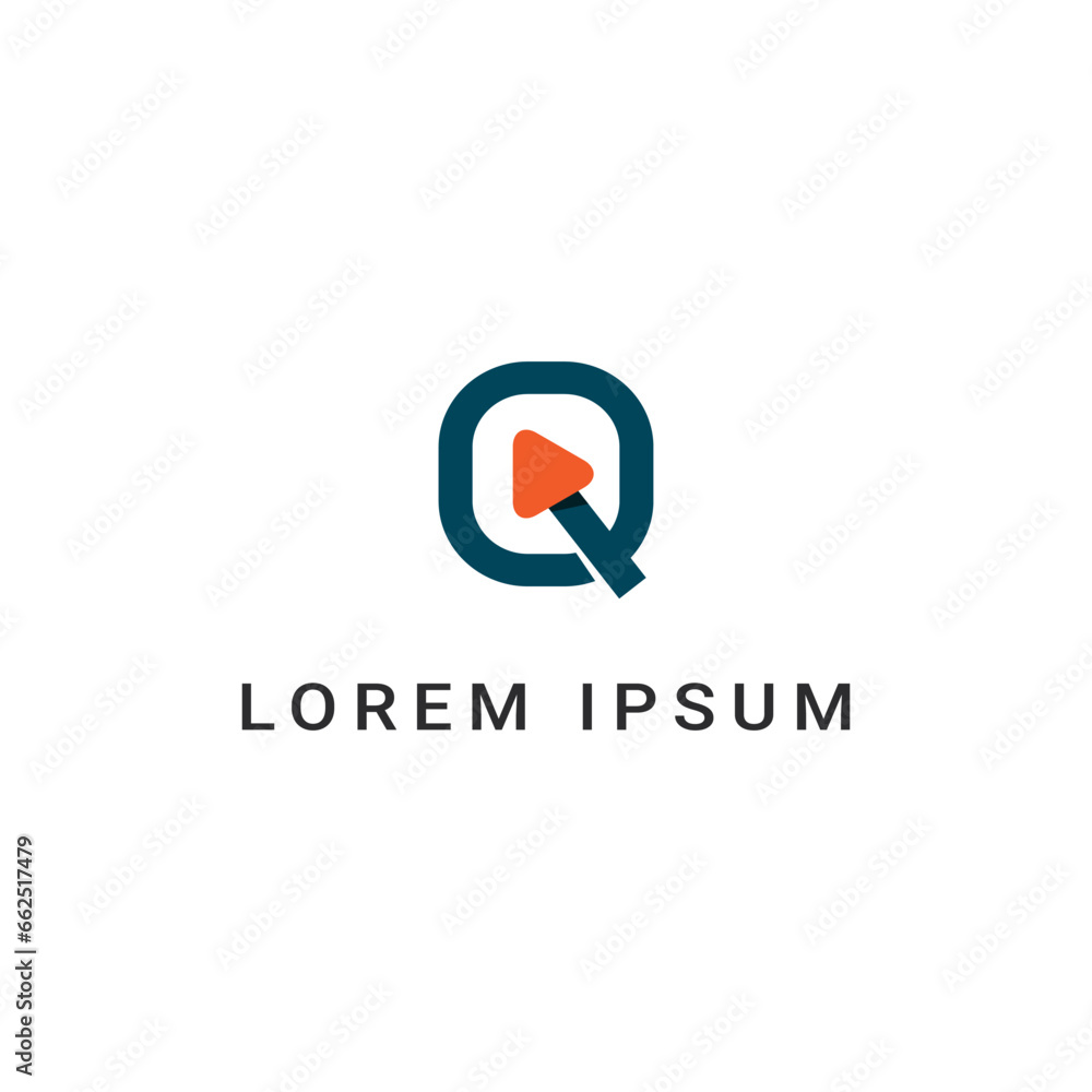 vector logo design for the initials Q with an arrow or start sign. vector logo design for the initials Q with an arrow or start sign.