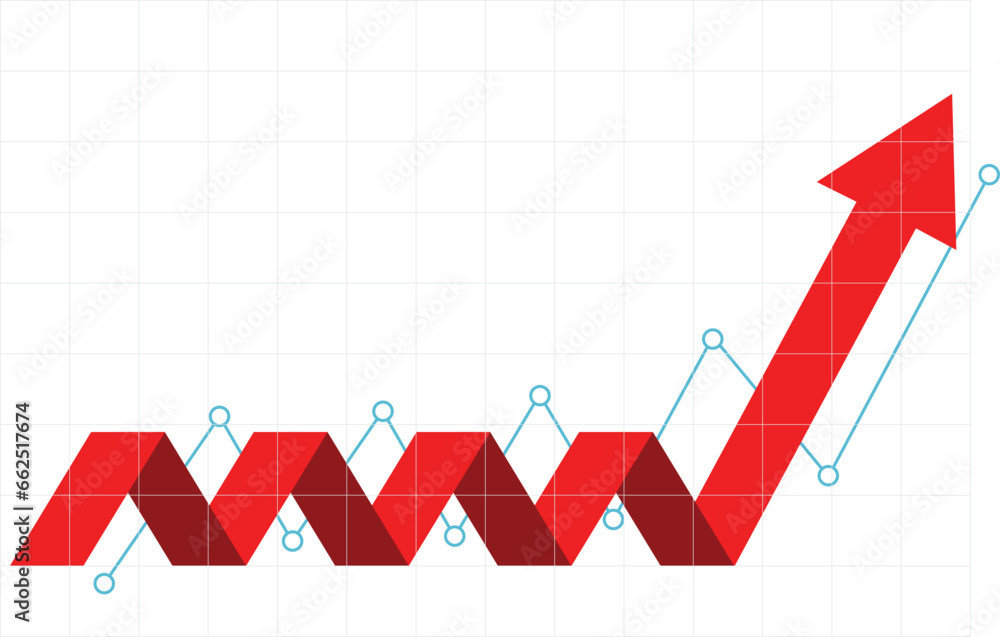 red bussiness arrow and graph stock market arrow sideway before growing pointing up on economic chart icon trending upwards financial board rises forex stock break up red bussiness arrow and graph stock market arrow sideway before growing pointing up on economic chart icon trending upwards financial board rises forex stock break up