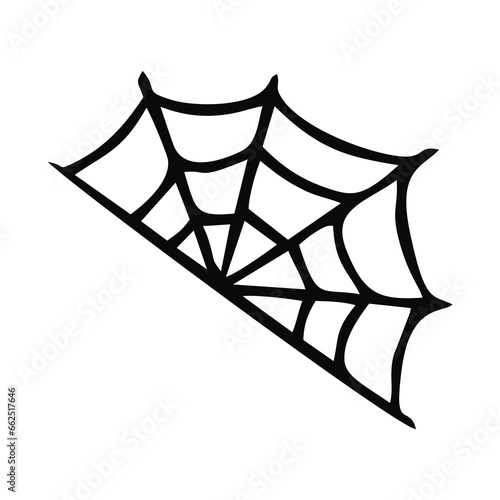 Scary Spider Web Halloween With White Background © Pian45