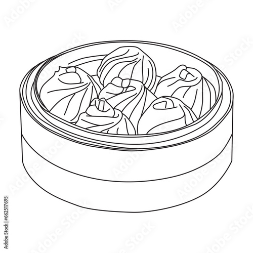 Dimsum outline vector illustration, suitable for coloring book and graphic design elements