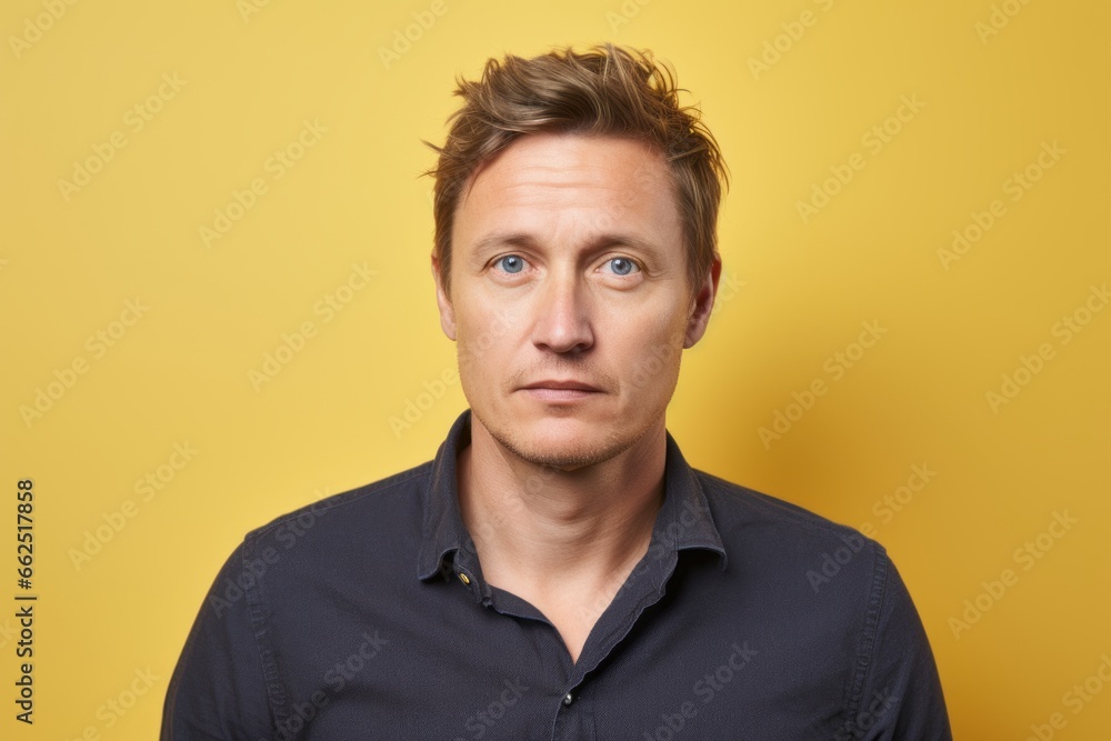 Portrait of a young handsome man looking at camera over yellow background Portrait of a young handsome man looking at camera over yellow background