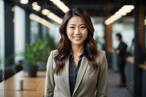 Young happy pretty smiling professional Asian business woman  happy confident positive female entrepreneur
