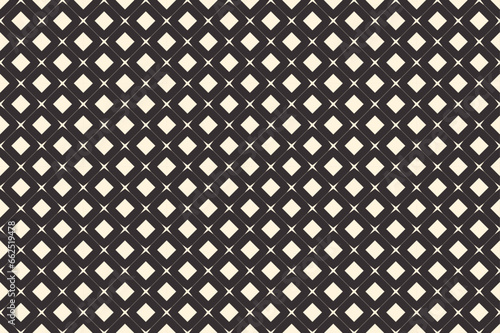 Luxury Black Square Diamond Grid Pattern on Minimal Background for Fashion Print, Elegant Hand-Drawn Star Image on Stylish Geometric Texture for Premium Fabric Design