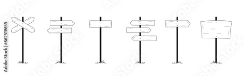 Sign post arrows vector line concept
