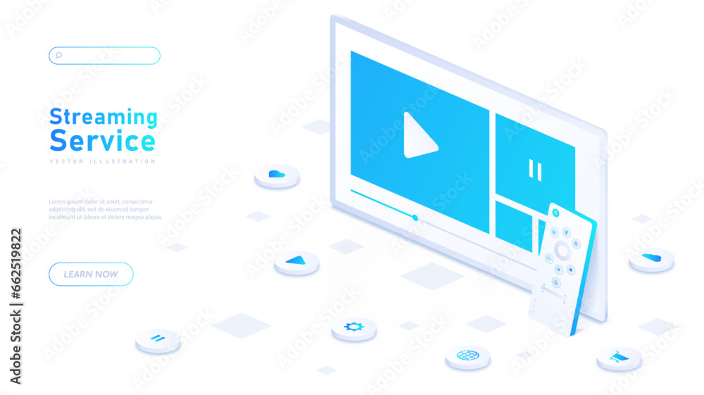 Streaming service white banner vector Streaming service white banner vector