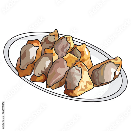 tofu meatball or "tahu bakso" in Indonesian language vector illustration, suitable for sticker and graphic element design