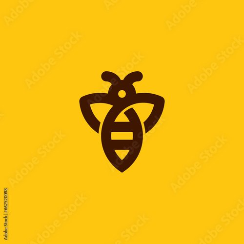 Vector is an outline bee symbol. Elegant and unique