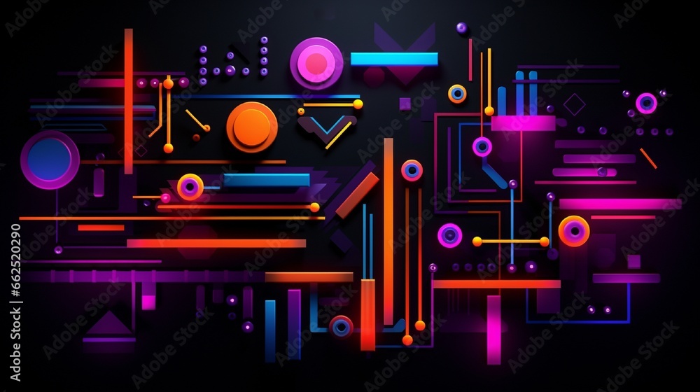 Neon shapes on dark wallpaper Neon shapes on dark wallpaper