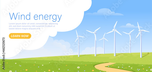 Wind energy banner vector