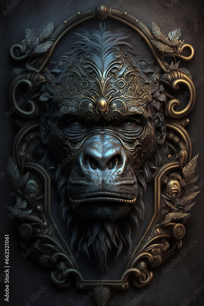 The gorilla serene expression and the lotus position.
and the crown on its head create a sense of mystery and intrigue. The gorilla serene expression and the lotus position.
and the crown on its head create a sense of mystery and intrigue.