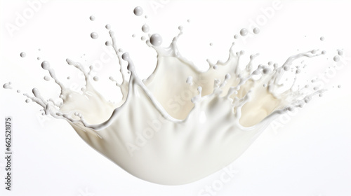 milk splash on white background for drink and beverage menu decoration