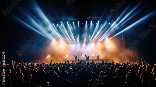 image of an auditorium with a bright light shining on it