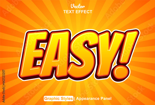 easy text effect with orange graphic style editable.