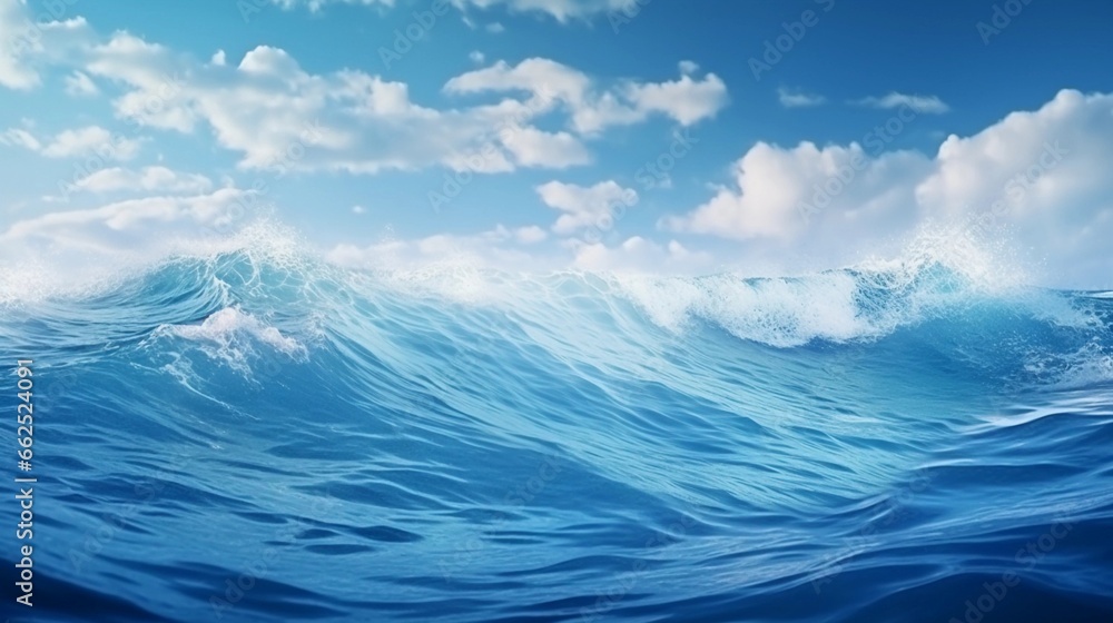 space for text on realistic sea ​​wave background, background image, AI generated