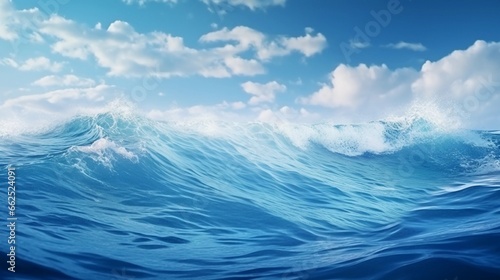 space for text on realistic sea ​​wave background, background image, AI generated © Hifzhan Graphics