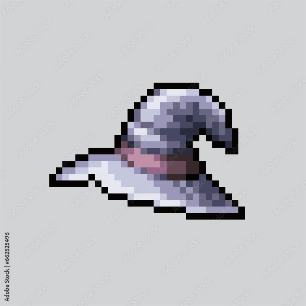 Pixel art illustration witch hat. Pixelated Witch Hat. Magical Witch Hat
icon pixelated for the pixel art game and icon for website and video game.
old school retro.