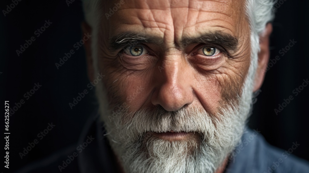 Old senior man closeup serious expression portrait. Old senior man closeup serious expression portrait.