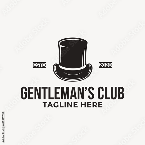 gentleman club vintage label sign vector template.