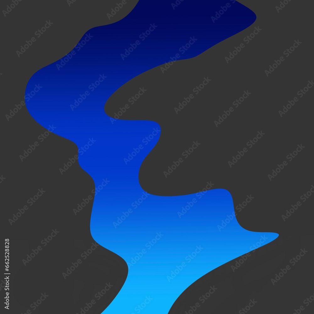 Abstract blue gradient flowing design on dark gray background