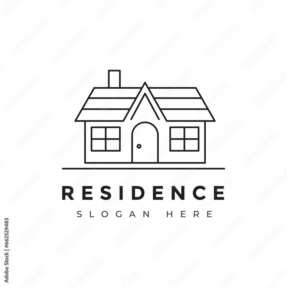 house village minimalist logo design vector graphic