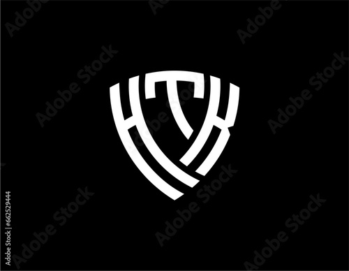 HTK creative letter shield logo design vector icon illustration photo