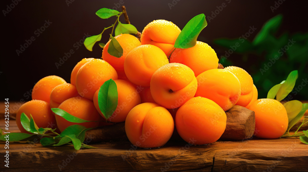SunKissed Apricots Fresh and Juicy Fruit from the Orchard AI Generated