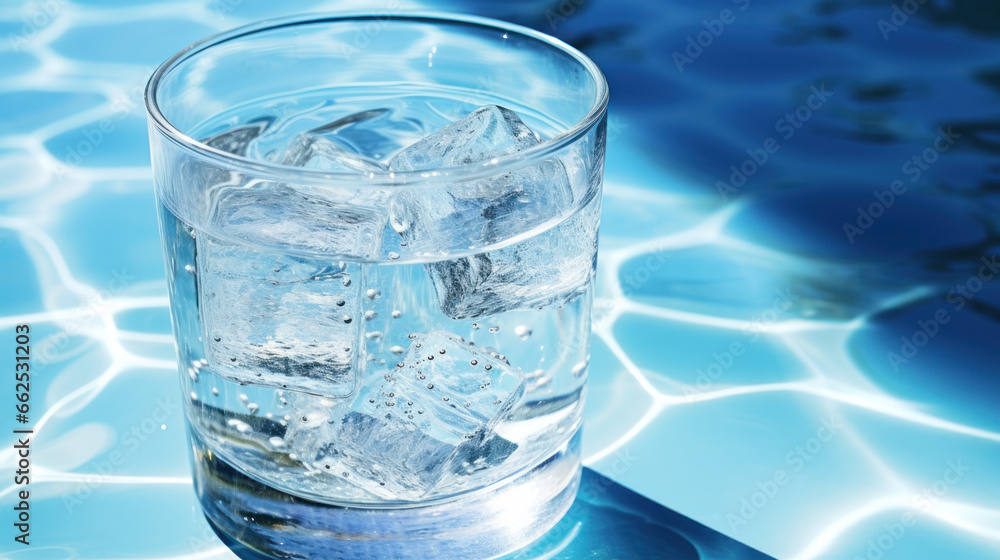 Pouring water into a glass against the nature background Pouring water into a glass against the nature background